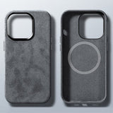 iPhone 15 Pro Max Alcantara MagSafe -kuori, harmaa