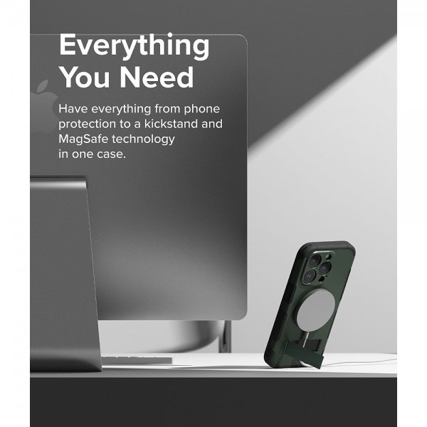 Ringke iPhone 15 Pro Max -suojakuori Alless MagSafe, tummanvihreä