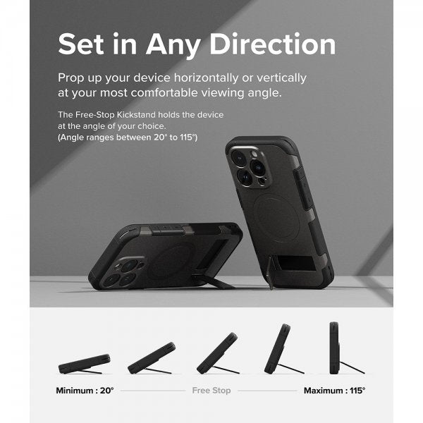 Ringke iPhone 15 Pro Max -suojakuori All Around MagSafe Gun Metal