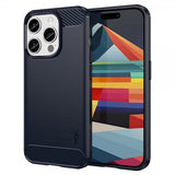 Mofi iPhone 15 Pro Max -kuori harjatulla hiilikuitutekstuurilla, sininen