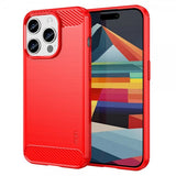 Mofi iPhone 15 Pro Max -kuori harjattu hiilikuitukuvioitu punainen