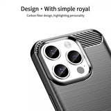 Mofi iPhone 15 Pro Max -kuori harjattu hiilikuitukuvioitu punainen