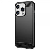 Mofi iPhone 15 Pro Max -kuori, harjattu hiilikuitukuvio, musta
