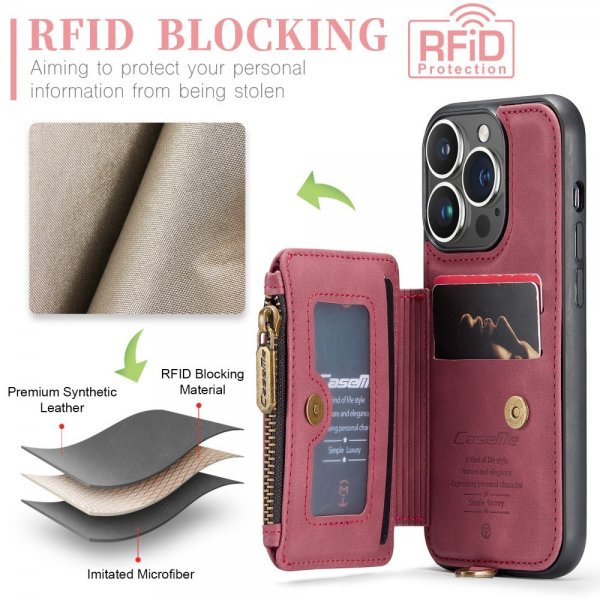 CaseMe iPhone 15 Pro Max Kuori C20-sarja Punainen