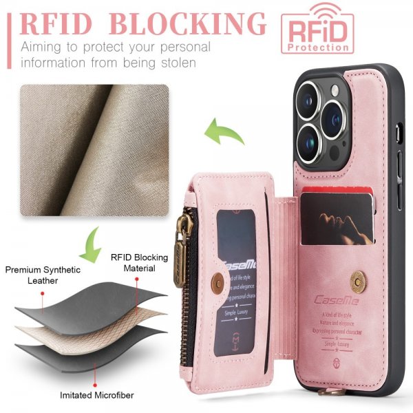CaseMe iPhone 15 Pro Max -suojakuori, C20 Series, pinkki