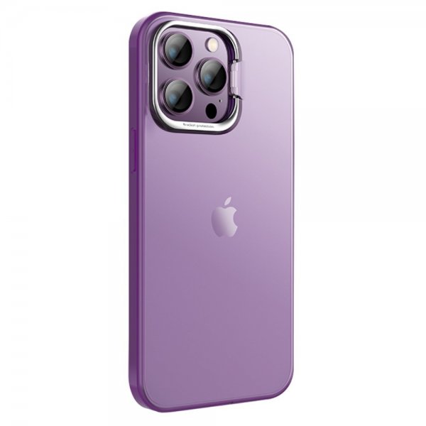 X-Level iPhone 15 Pro Max Kuori Kameralinssisuojalla Jalusta Liila