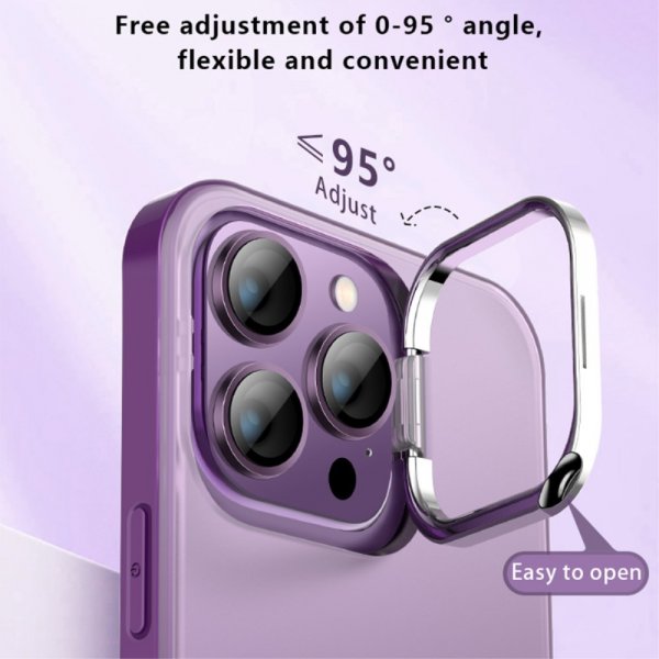 X-Level iPhone 15 Pro Max Kuori Kameralinssisuojalla Jalusta Liila