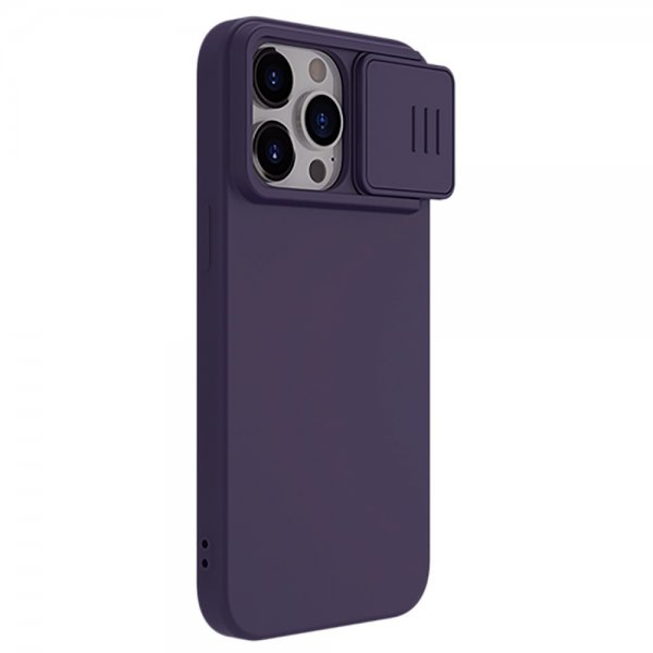 Nillkin iPhone 15 Pro Max Suojakuori CamShield Silky MagSafe Tummanliila