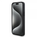 Mercedes Benz iPhone 15 Pro Max Kuori Hiilikuituvaikutelma Nahkainen Raita AMG Musta