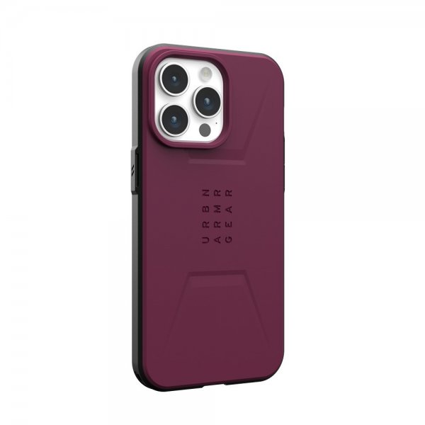 Urban Armor Gear (UAG) iPhone 15 Pro Max Kuori Civilian MagSafe Bordeaux