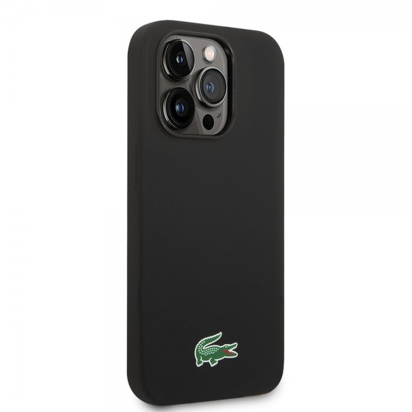 Lacoste iPhone 15 Pro Max -suojakuori Croc Logo MagSafe Musta