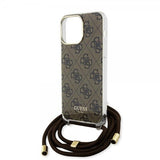 Guess iPhone 15 Pro Max Kuori Crossbody Cord Ruskea