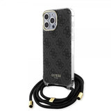 Guess iPhone 15 Pro Max Kuori Crossbody Cord Musta