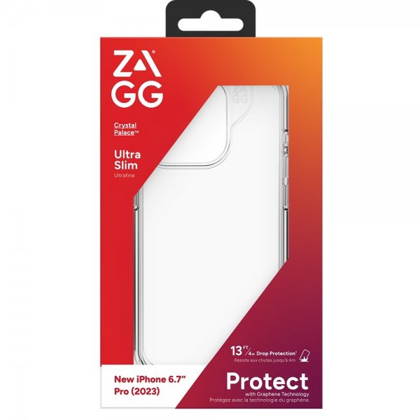 ZAGG iPhone 15 Pro Max -suojakuori Crystal Palace läpinäkyvä