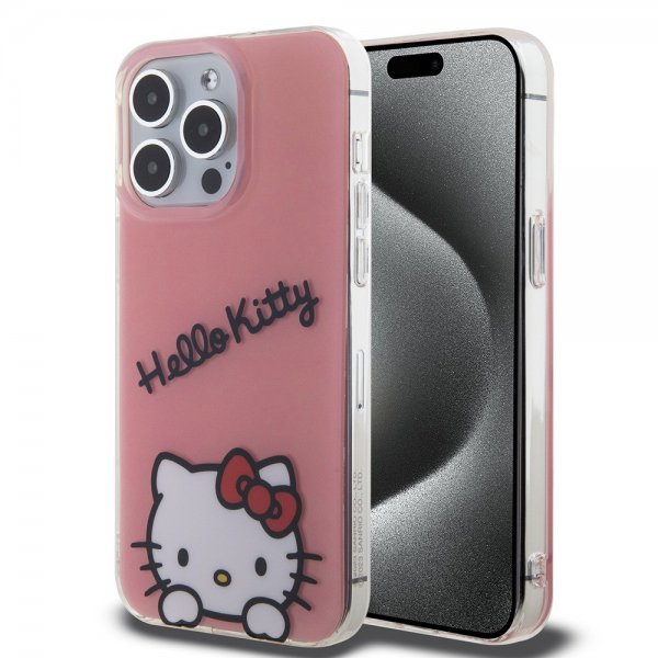 Hello Kitty iPhone 15 Pro Max -suojakuori Daydreaming Crossbody, vaaleanpunainen