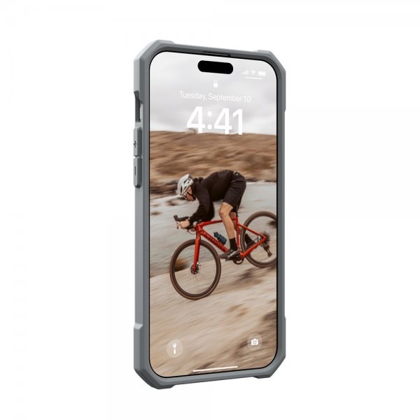 Urban Armor Gear (UAG) iPhone 15 Pro Max Essential Armor MagSafe -suojakuori, hopea
