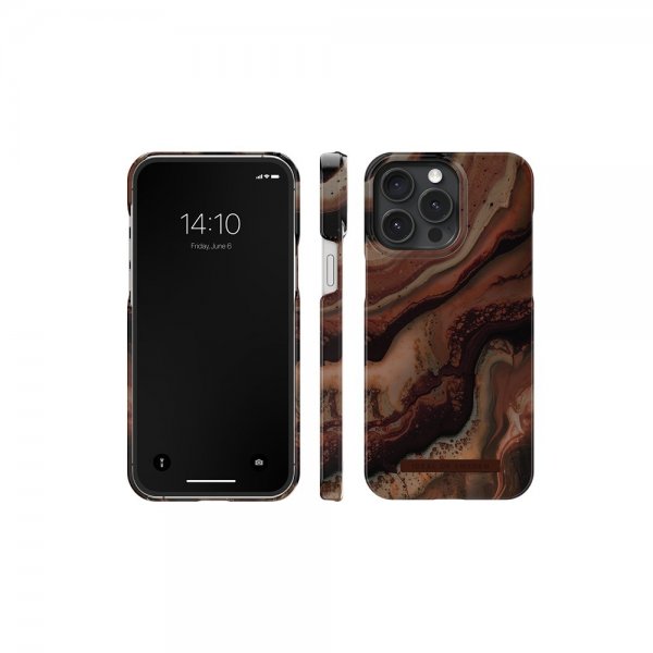 Ideal of Sweden iPhone 15 Pro Max Suojakuori Fashion Case MagSafe Dark Amber Marble