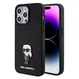 Karl Lagerfeld iPhone 15 Pro Max -suojakuori, Fixed Glitter, musta