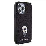 Karl Lagerfeld iPhone 15 Pro Max -suojakuori, Fixed Glitter, musta