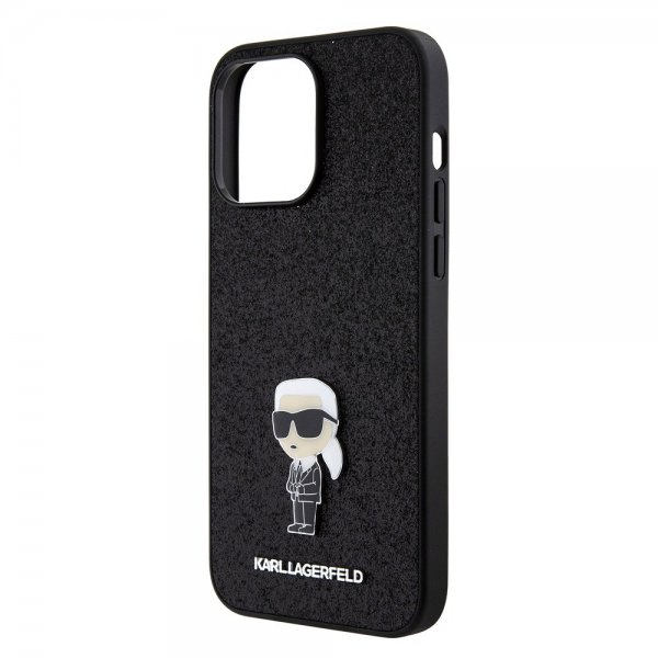 Karl Lagerfeld iPhone 15 Pro Max -suojakuori, Fixed Glitter, musta