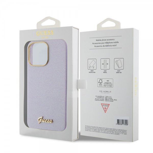Guess iPhone 15 Pro Max Kuori Full Glitter Wrapped Lilac