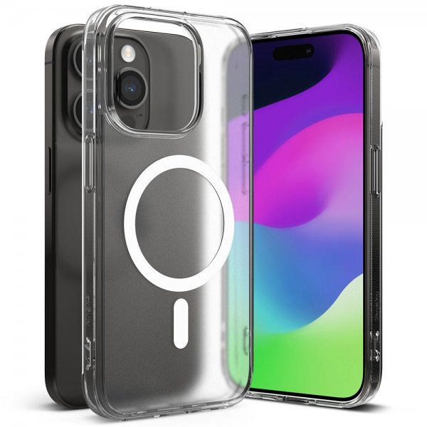 Ringke iPhone 15 Pro Max -suojakuori Fusion Magnetic Matte Clear