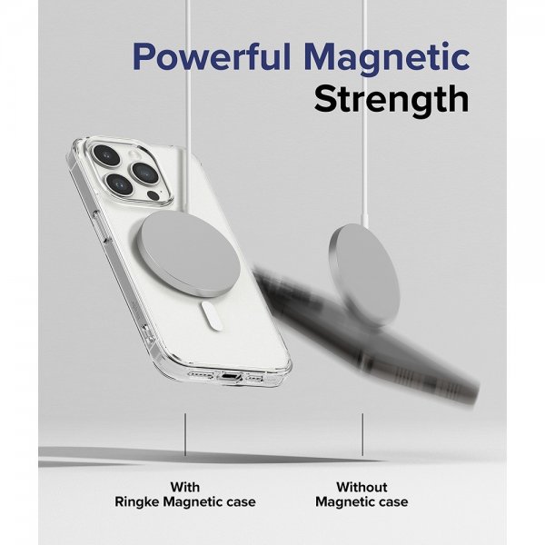 Ringke iPhone 15 Pro Max -suojakuori Fusion Magnetic Matte Clear