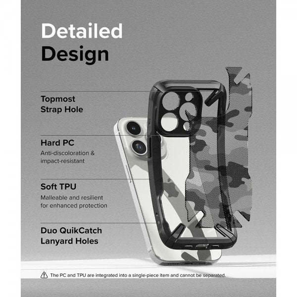 Ringke iPhone 15 Pro Max Kuori Fusion X Design Camo Black