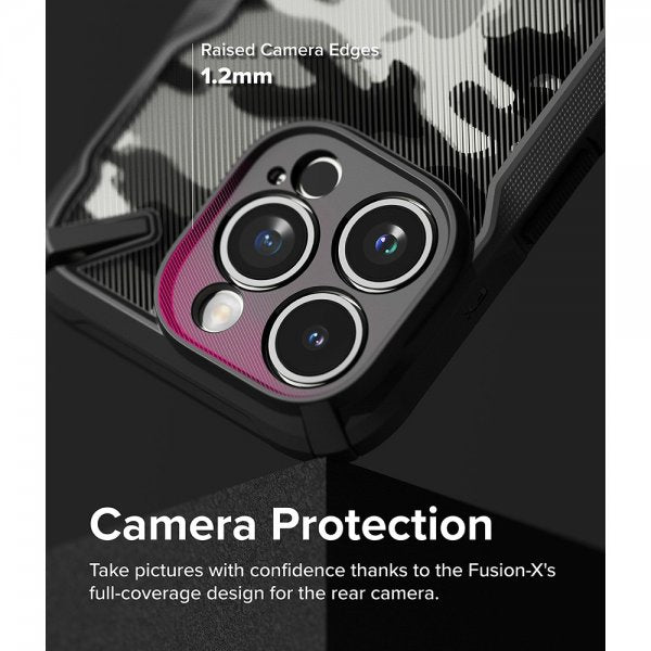 Ringke iPhone 15 Pro Max Kuori Fusion X Design Camo Black