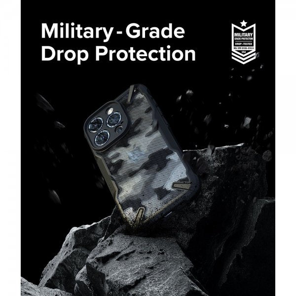 Ringke iPhone 15 Pro Max Kuori Fusion X Design Camo Black