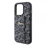 Guess iPhone 15 Pro Max Kuori G Cube Grip Stand Musta