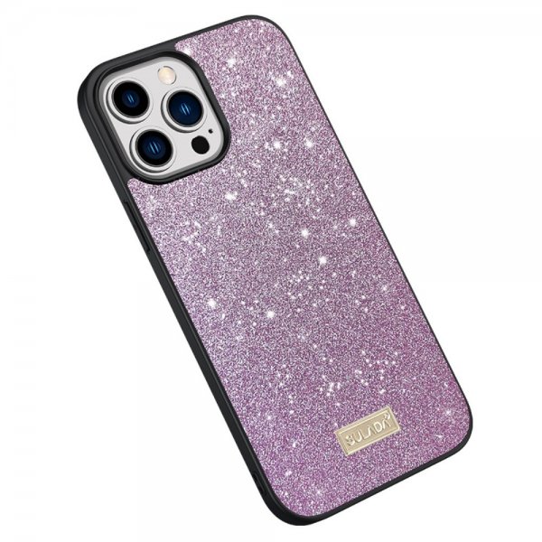 Sulada iPhone 15 Pro Max Kuori Glitter Liila