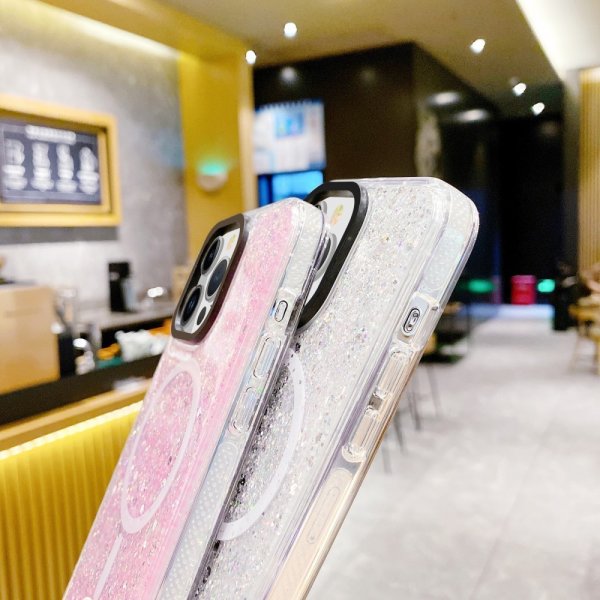 iPhone 15 Pro Max Kuori Glitter MagSafe Sininen