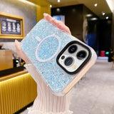 iPhone 15 Pro Max Kuori Glitter MagSafe Sininen