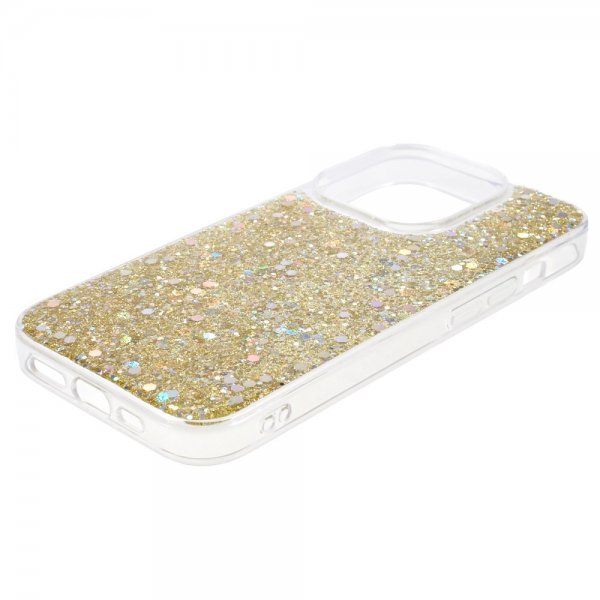 iPhone 15 Pro Max Kuori Glitterpaljetit Kulta