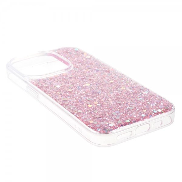 iPhone 15 Pro Max Kuori Kimallepaljetit Vaaleanpunainen