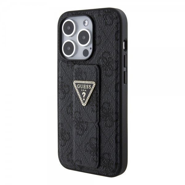 Guess iPhone 15 Pro Max Kuori Grip Stand Function Musta