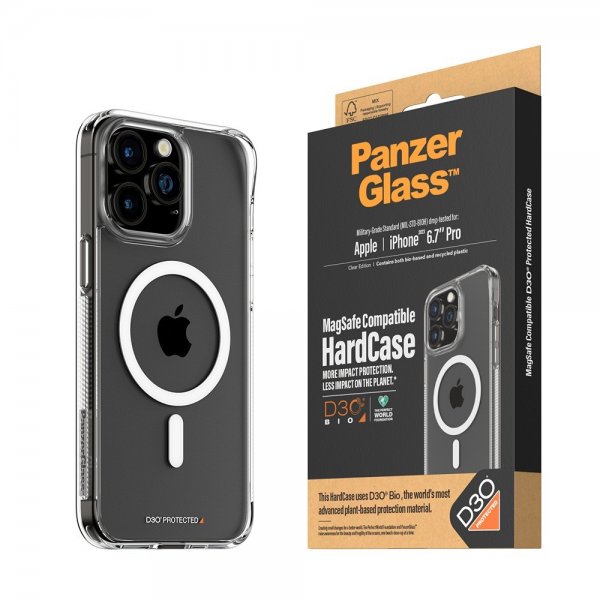 PanzerGlass iPhone 15 Pro Max Suojakuori HardCase MagSafe D3O Läpinäkyvä