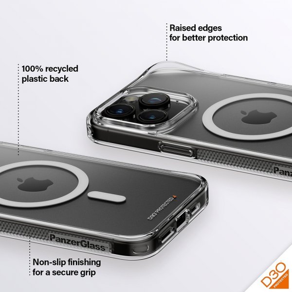 PanzerGlass iPhone 15 Pro Max Suojakuori HardCase MagSafe D3O Läpinäkyvä