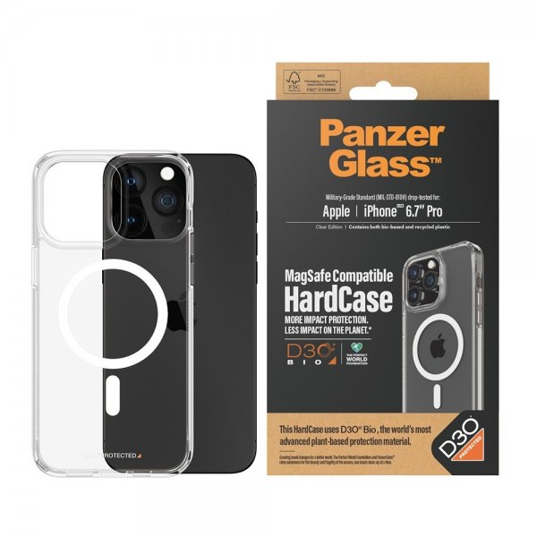 PanzerGlass iPhone 15 Pro Max Suojakuori HardCase MagSafe D3O Läpinäkyvä