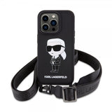 Karl Lagerfeld iPhone 15 Pro Max Suojakuori Ikonik Crossbody Musta
