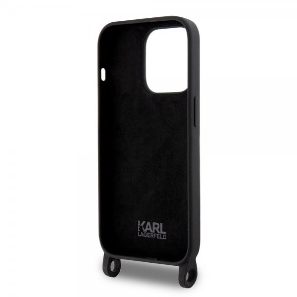 Karl Lagerfeld iPhone 15 Pro Max Suojakuori Ikonik Crossbody Musta