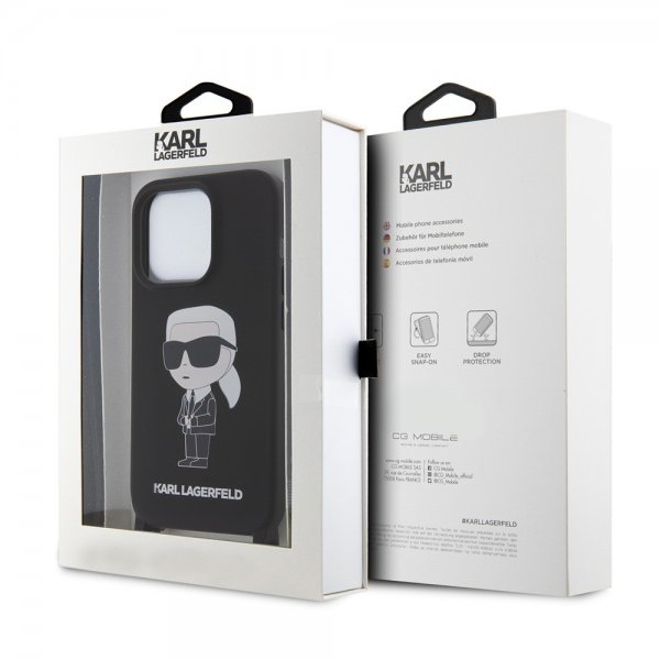 Karl Lagerfeld iPhone 15 Pro Max Suojakuori Ikonik Crossbody Musta