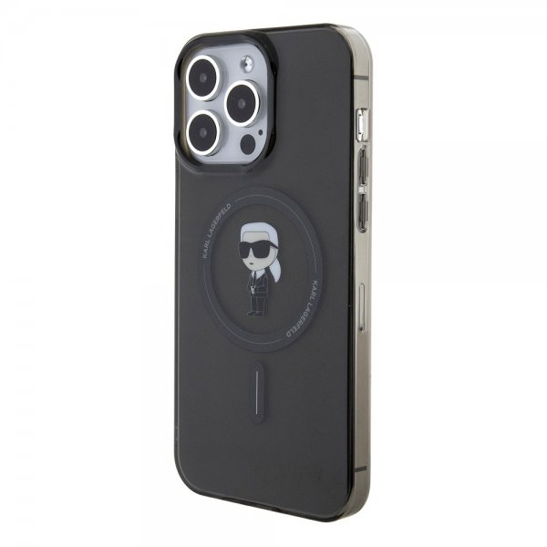 Karl Lagerfeld iPhone 15 Pro Max Suojakuori Ikonik MagSafe Musta