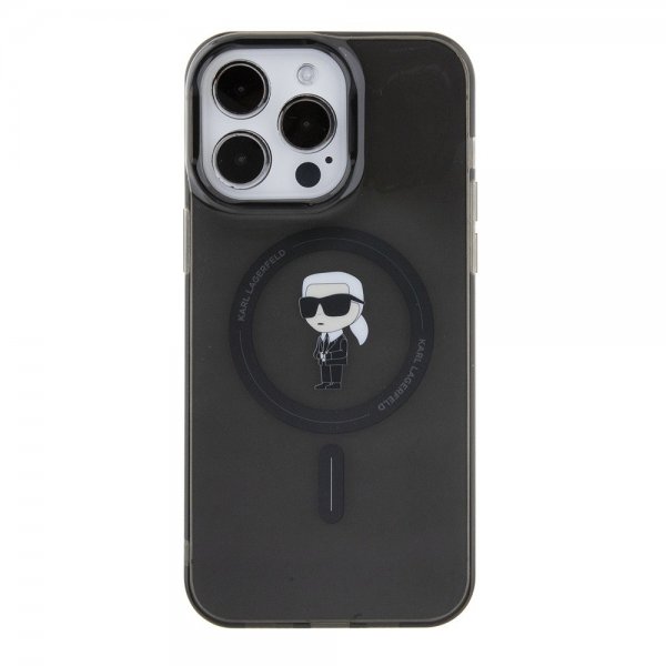 Karl Lagerfeld iPhone 15 Pro Max Suojakuori Ikonik MagSafe Musta