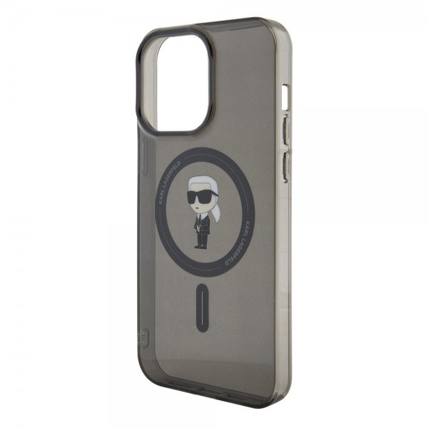Karl Lagerfeld iPhone 15 Pro Max Suojakuori Ikonik MagSafe Musta