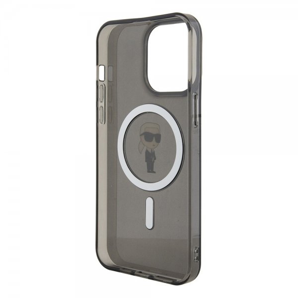 Karl Lagerfeld iPhone 15 Pro Max Suojakuori Ikonik MagSafe Musta