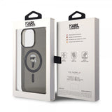 Karl Lagerfeld iPhone 15 Pro Max Suojakuori Ikonik MagSafe Musta