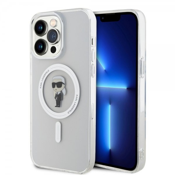 Karl Lagerfeld iPhone 15 Pro Max -kuori Ikonik MagSafe, läpinäkyvä
