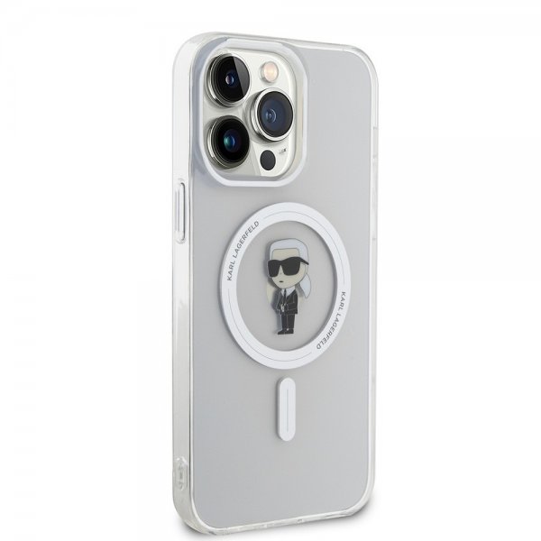 Karl Lagerfeld iPhone 15 Pro Max -kuori Ikonik MagSafe, läpinäkyvä